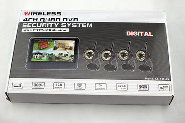 ασύρματο σύστημα CCTV DVR καμερών εξέτασης 70 βαθμού, εσωτερικό/υπαίθριο σύστημα ασφαλείας 4 CH DVR
