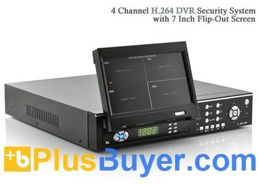 4 σύστημα ασφαλείας καναλιών DVR (οθόνη FlipOut 7 ίντσας, H.264, μακρινό)